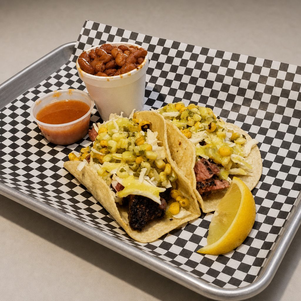 Brisket Taco with Side.